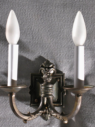 Pair of Double Cast Bronze Candle Sconces